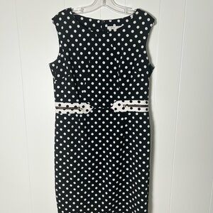 Cleo Polka Dot Midi Sleeveless Sheath Dress